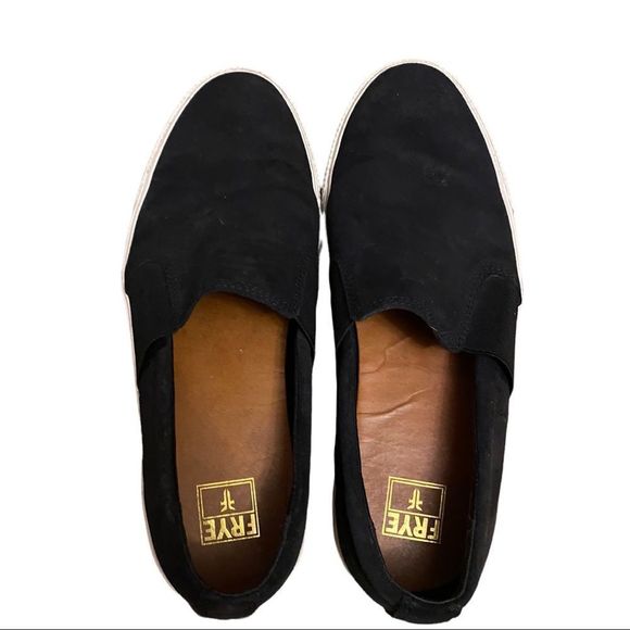 Frye Men’s Black Leather Slip On Sneaker Shoes Size 11.5 - Picture 5 of 13